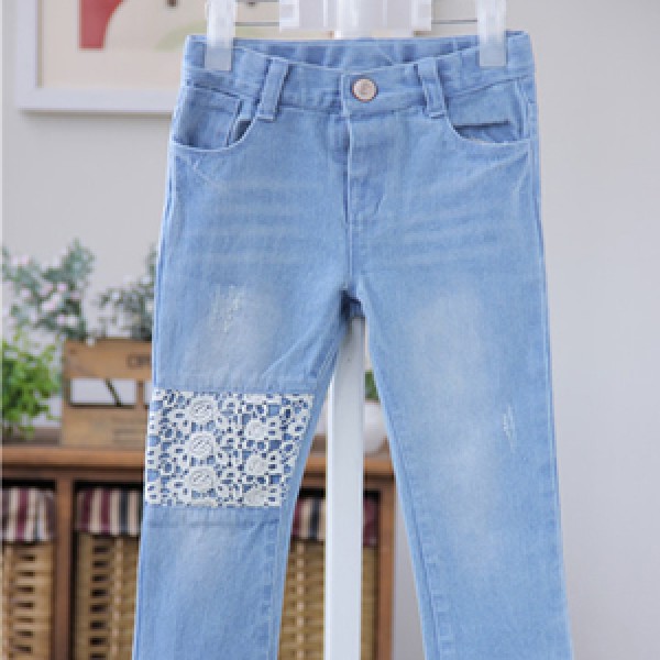2014 spring and autumn baby boy pants Korean girls lace casual pants pants children jeans trousers in children