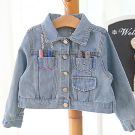 2014 Spring Korean version of the influx of female baby cardigan denim jacket Autumn Girls