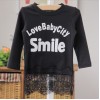 Girls cotton long-sleeved shirt lace t-shirt