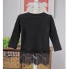 Girls cotton long-sleeved shirt lace t-shirt