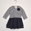 In the fall of 2014 new kids children dress dress long sleeved cotton stripe baby girls puff cake skirt