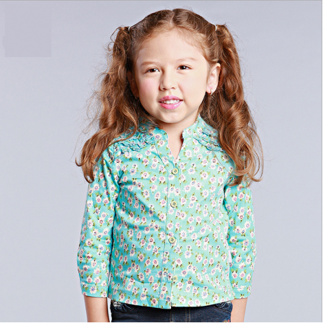 Winder Bear    Brand  Children's Clothes,2014    Lovely Floral Shirt  for  Female Children