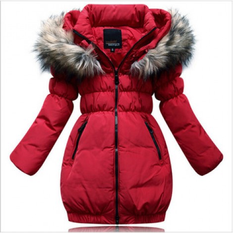 2014 New Arrival Fashion girls winter coat children's down jacket and long sections girls thick winter Slim Down 4 colors