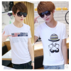 Korean version of casual round neck short-sleeved summer influx of men's cotton t-shirt printing summer routine
