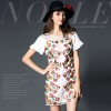 2015 flower girl dress fashion princess patchwork dress short sleeve summer folk silk party dress club original polo dress