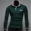 2015 new hit color stitching cuffs Korean men cultivating long-sleeved T-shirt Slim
