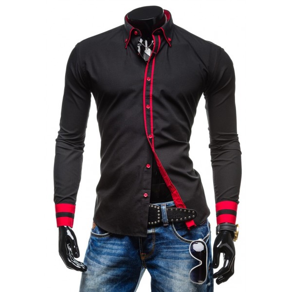 2015 the new men's cultivate one's morality leisure fashion and personality long-sleeved shirt