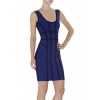 Fashion Women Royal Blue Scoop Neck Bandage Dress Free Shipping