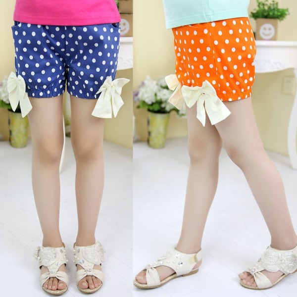2015 Summer style girls shorts new style baby girls polka dot pants little children elastic waist shorts for girls
