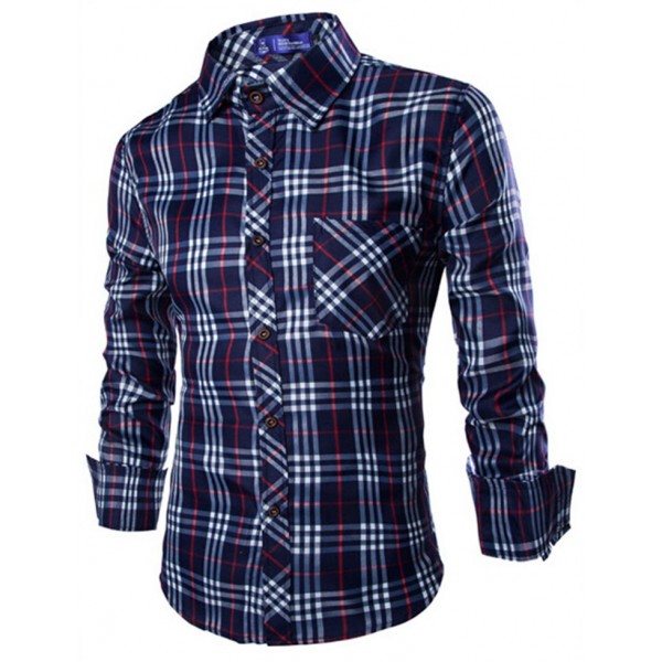 2015 New Blouse  Men's Shirts Plaid Shirts Casual ...