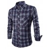 2015 New Blouse  Men's Shirts Plaid Shirts Casual  Stylish Fashion  Korean Style Long Sleeve Shirt Turn-down Collar  12064