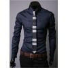   Hot-Selling Striped Shirt Men  Chemise Homme Casual Slim Fit  Comfortable  Long Sleeve Shirt  12145