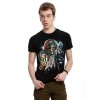 Men's T-shirt, men's short sleeve T-shirt 3D, skull spear pattern