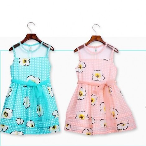 Kids Summer 2015 new girls summer dress skirt children princess skirt floral skirt thin gauze