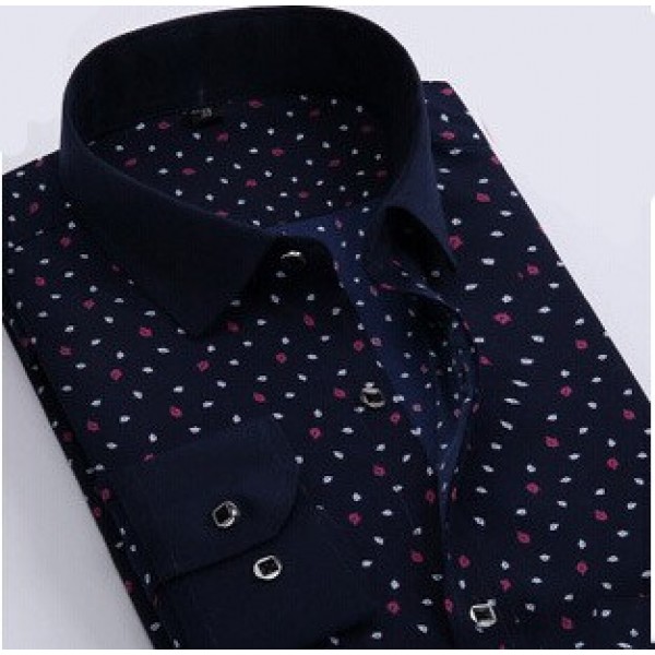   2015 New Fashion Style Polka Dot Men Shirts Long...