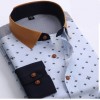   2015 New Fashion Style Polka Dot Men Shirts Long-Sleeve Cotton Shirt plus size S-4XL 30cl