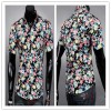 Men hot sale fashion casual short sleeve Floral shirt Uniform Mens Shirt