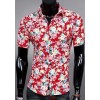 Men hot sale fashion casual short sleeve Floral shirt Uniform Mens Shirt