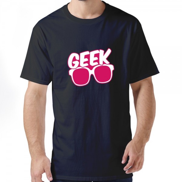 Men's Custom Geek Glasses Border T-shirt
