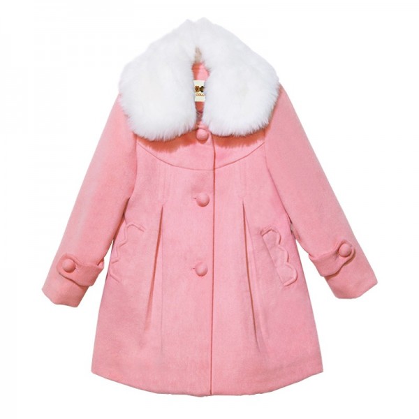 Kids girls woolen coat 2015 autumn and winter fash...