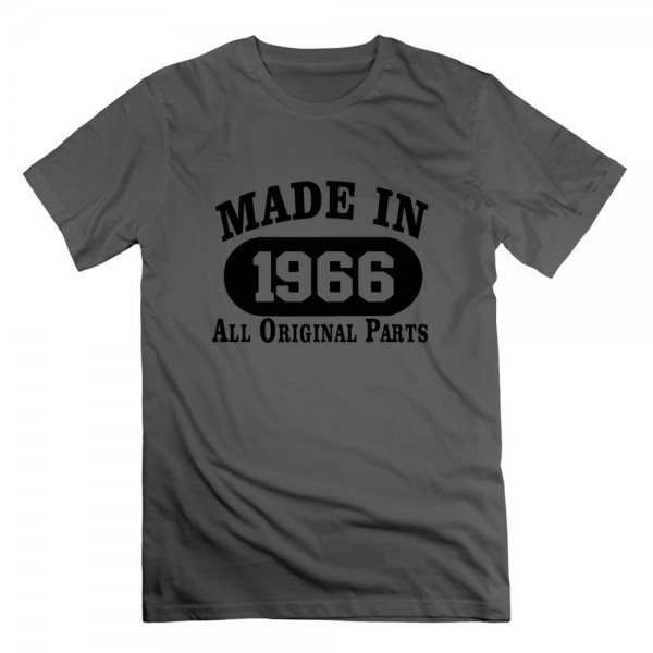 Men's Personalize 50th Birthday Gift Made 1966 Original Parts Black T-shirt