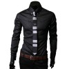 Men's Clothes Obscure Twill Slim Business Casual Shirts Long sleeved Cotton Blended Mens Shirt Upper GarmentsLarge size