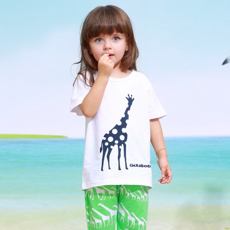 children   pure cotton short sleeve T-shirt two-piece fashion children's clothes